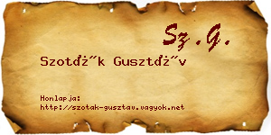 Szoták Gusztáv névjegykártya